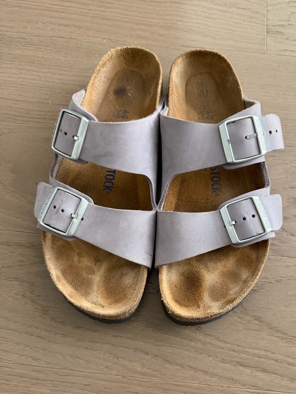 Birkenstock Arizona Suede Leather Sandal Lavender Sky